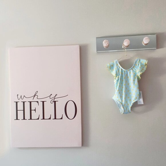 NWT Mia & Miles lemon stripe one piece swimsuit - Picture 2 of 3